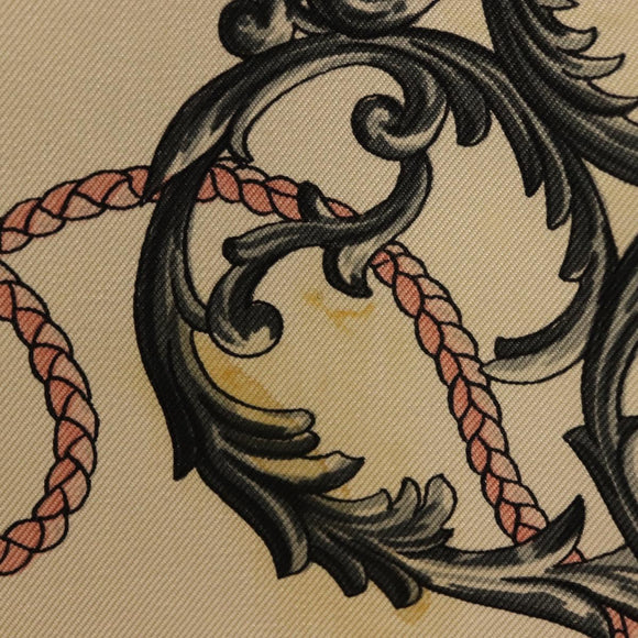 HERMES Carre 90 Scarf ""les cles key"" Silk Pink Auth BA6545