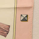 HERMES Carre 90 Scarf ""les cles key"" Silk Pink Auth BA6545-8