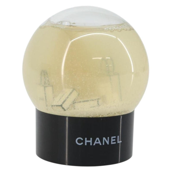 CHANEL Snow Globe Glass Clear CC Auth BA6546