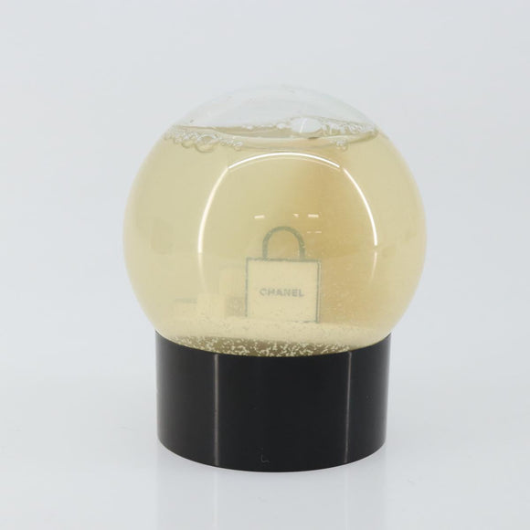 CHANEL Snow Globe Glass Clear CC Auth BA6546