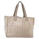 CHANEL New Travel Line Tote Bag Nylon Pink Silver CC Auth BA6548-1