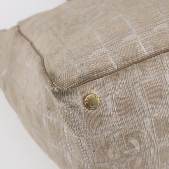 CHANEL New Travel Line Tote Bag Nylon Pink Silver CC Auth BA6548