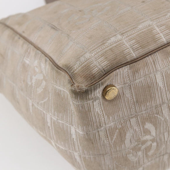 CHANEL New Travel Line Tote Bag Nylon Pink Silver CC Auth BA6548