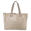 CHANEL New Travel Line Tote Bag Nylon Pink Silver CC Auth BA6548-13