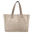 CHANEL New Travel Line Tote Bag Nylon Pink Silver CC Auth BA6548-2