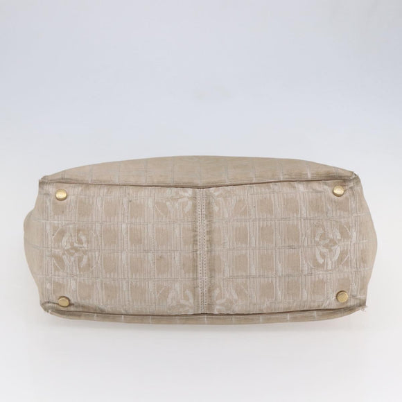 CHANEL New Travel Line Tote Bag Nylon Pink Silver CC Auth BA6548