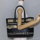 CHANEL Central Station Tote Bag PVC Canvas Black Silver CC Auth BA6549-20