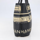 CHANEL Central Station Tote Bag PVC Canvas Black Silver CC Auth BA6549-3