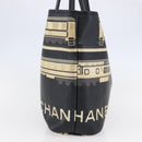 CHANEL Central Station Tote Bag PVC Canvas Black Silver CC Auth BA6549-4