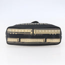 CHANEL Central Station Tote Bag PVC Canvas Black Silver CC Auth BA6549-5