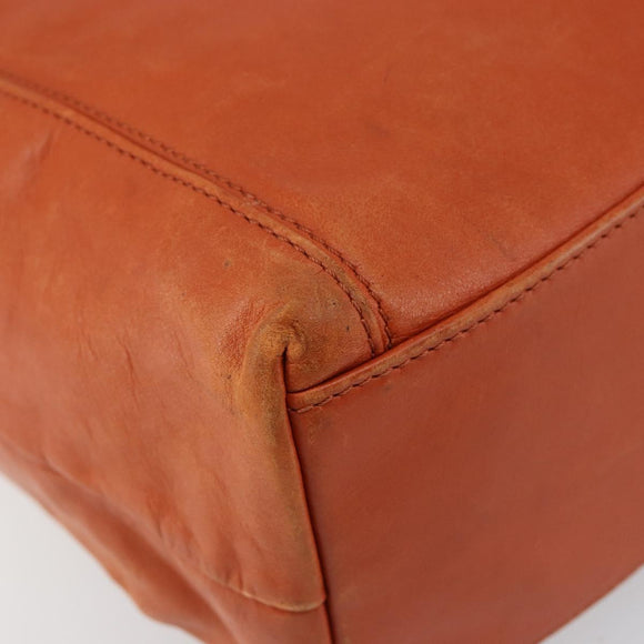 CHANEL COCO Mark Shoulder Bag Leather Orange CC Auth BA6550