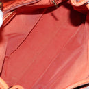 CHANEL COCO Mark Shoulder Bag Leather Orange CC Auth BA6550-11