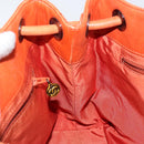 CHANEL COCO Mark Shoulder Bag Leather Orange CC Auth BA6550-18