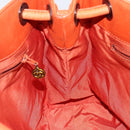 CHANEL COCO Mark Shoulder Bag Leather Orange CC Auth BA6550-19