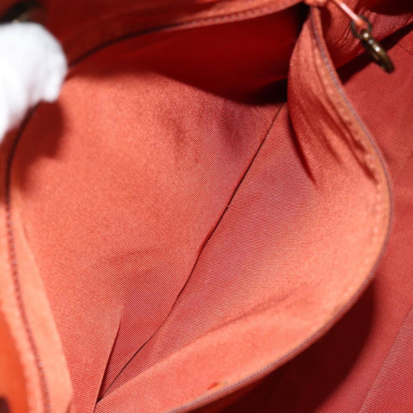 CHANEL COCO Mark Shoulder Bag Leather Orange CC Auth BA6550