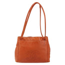 CHANEL COCO Mark Shoulder Bag Leather Orange CC Auth BA6550-13