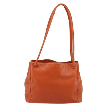 CHANEL COCO Mark Shoulder Bag Leather Orange CC Auth BA6550 - 0