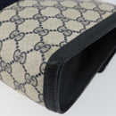 GUCCI GG Supreme Sherry Line Clutch Bag PVC Navy Gold 89 01 006 Auth BA6557-15