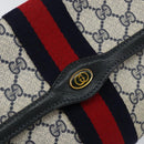 GUCCI GG Supreme Sherry Line Clutch Bag PVC Navy Gold 89 01 006 Auth BA6557-17