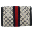 GUCCI GG Supreme Sherry Line Clutch Bag PVC Navy Gold 89 01 006 Auth BA6557-2