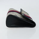 GUCCI GG Supreme Sherry Line Clutch Bag PVC Navy Gold 89 01 006 Auth BA6557-3