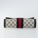 GUCCI GG Supreme Sherry Line Clutch Bag PVC Navy Gold 89 01 006 Auth BA6557-6