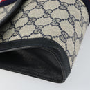 GUCCI GG Supreme Sherry Line Clutch Bag PVC Navy Gold 89 01 006 Auth BA6557-14