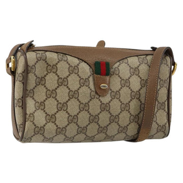 GUCCI GG Supreme Web Sherry Line Bag PVC Beige Gold 89 02 018 Auth BA6558