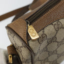 GUCCI GG Supreme Web Sherry Line Bag PVC Beige Gold 89 02 018 Auth BA6558-10