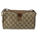 GUCCI GG Supreme Web Sherry Line Bag PVC Beige Gold 89 02 018 Auth BA6558-13
