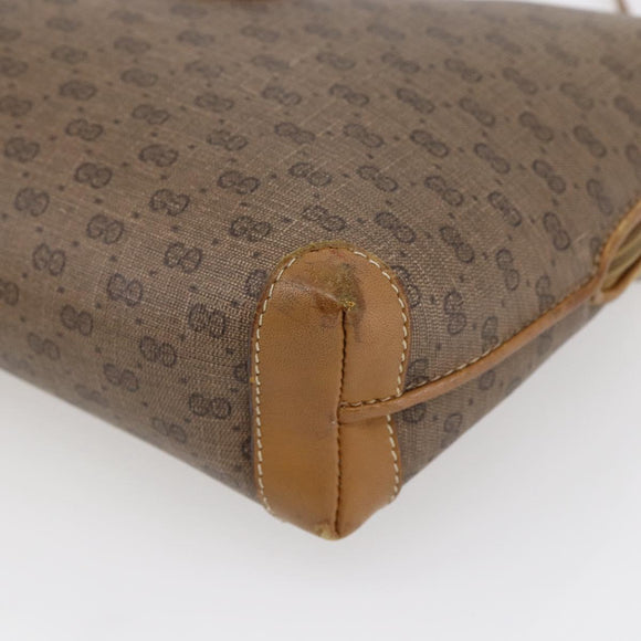 GUCCI Micro GG Supreme Shoulder Bag PVC Brown Gold 007 104 4916 Auth BA6559