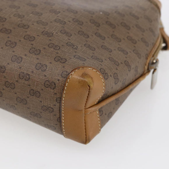 GUCCI Micro GG Supreme Shoulder Bag PVC Brown Gold 007 104 4916 Auth BA6559