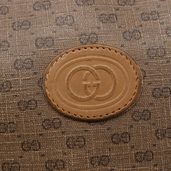 GUCCI Micro GG Supreme Shoulder Bag PVC Brown Gold 007 104 4916 Auth BA6559