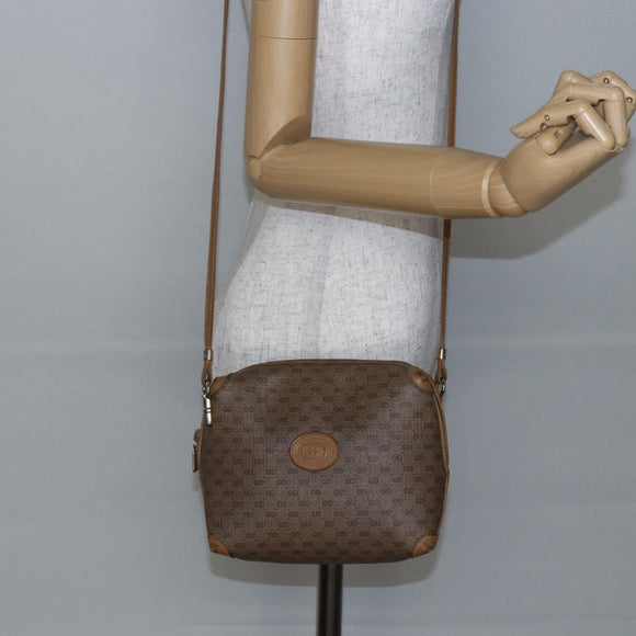 GUCCI Micro GG Supreme Shoulder Bag PVC Brown Gold 007 104 4916 Auth BA6559