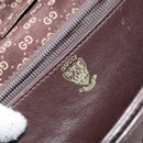 GUCCI Micro GG Canvas Chain Shoulder Bag Suede Brown Gold Auth BA6560-18