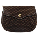 GUCCI Micro GG Canvas Chain Shoulder Bag Suede Brown Gold Auth BA6560-13
