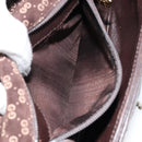 GUCCI Micro GG Canvas Chain Shoulder Bag Suede Brown Gold Auth BA6560-12