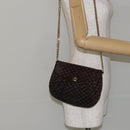 GUCCI Micro GG Canvas Chain Shoulder Bag Suede Brown Gold Auth BA6560-21