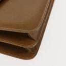 GUCCI Shoulder Bag Leather Brown Gold Auth BA6561-9
