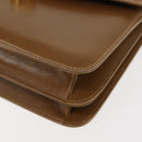 GUCCI Shoulder Bag Leather Brown Gold Auth BA6561-14
