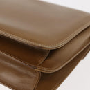 GUCCI Shoulder Bag Leather Brown Gold Auth BA6561-16