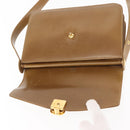 GUCCI Shoulder Bag Leather Brown Gold Auth BA6561-15