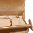 GUCCI Shoulder Bag Leather Brown Gold Auth BA6561-17