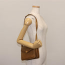 GUCCI Shoulder Bag Leather Brown Gold Auth BA6561-25