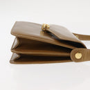 GUCCI Shoulder Bag Leather Brown Gold Auth BA6561-3