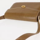 GUCCI Shoulder Bag Leather Brown Gold Auth BA6561-6