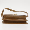 GUCCI Shoulder Bag Leather Brown Gold Auth BA6561-9