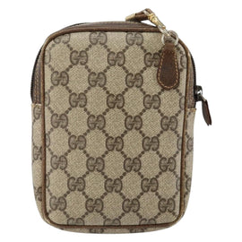 GUCCI GG Supreme Shoulder Bag PVC Beige Gold Auth BA6562 - 0