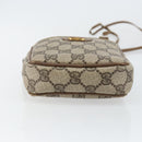 GUCCI GG Supreme Shoulder Bag PVC Beige Gold Auth BA6562-5