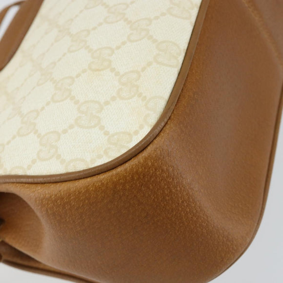 GUCCI GG Supreme Shoulder Bag PVC Beige Gold 116 02 076 Auth BA6563